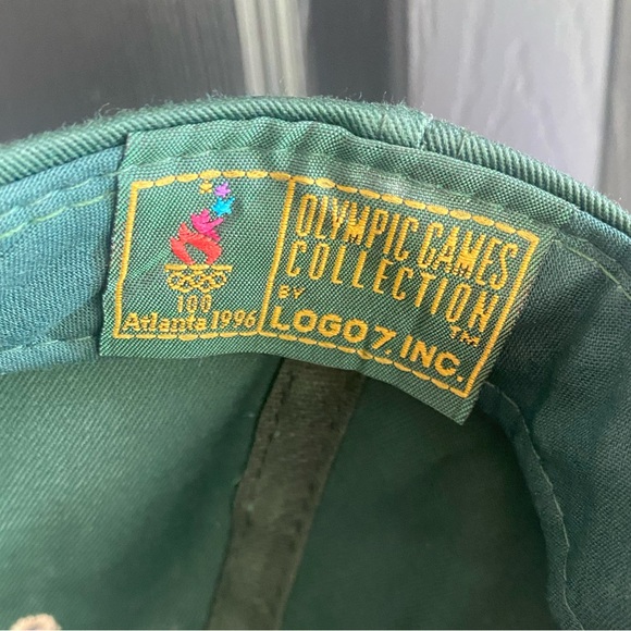 Vintage 1996 Atlanta Olympics Logo 7 Green & Tan SnapBack Hat - Picture 6 of 7